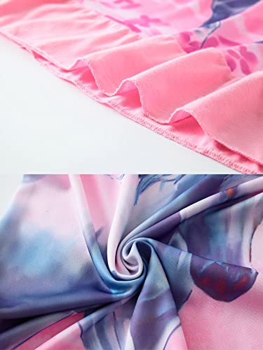 SOIBEEN Girls Nighties Unicorn Nightgowns 2-Pack Nightdress Cotton Short Sleeve Sleepwear for Girls 4-5 Years