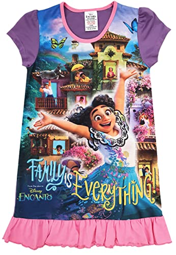 Disney Girls Encanto Nightie Nightdress Night Shirt (Encanto - Family, 3-4 Years)