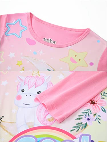 LOLPIP Girls Night Dress Unicorn Nighties Long Sleeve Pyjama Nightgown Dress for Kids Sleepwear for Girls Nightdress 5-6 Years