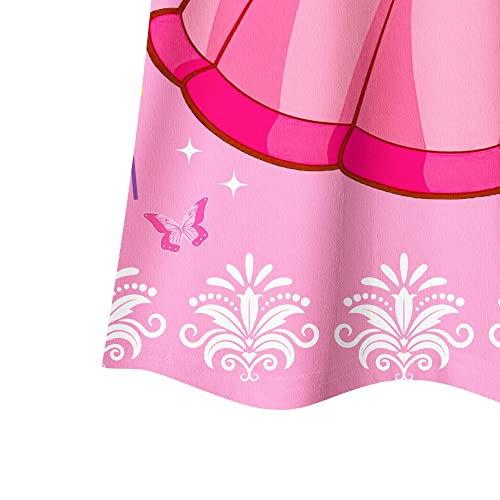 Aepotumn Girls Princess Nightdress Nightwear Flutter Sleeve Nighties Sleepwear Dress for Girls Pink