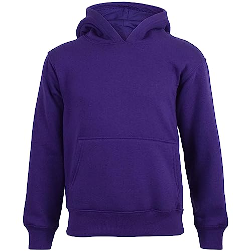 A2Z 4 Kids Girls Boys Sweat Shirt Tops Casual Plain Pullover Sweatshirt - Plain Sweat Hoodie Purple 7-8