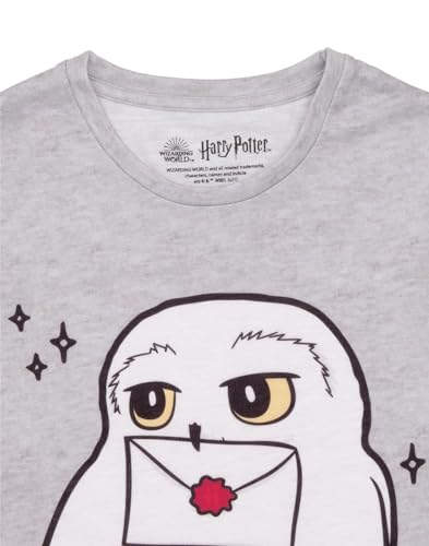 Harry Potter Girls Pyjama Night Dress For Girls | Hogwarts T-shirt Nightie | Hedwig Kids Nightgown 9-10 Years Grey