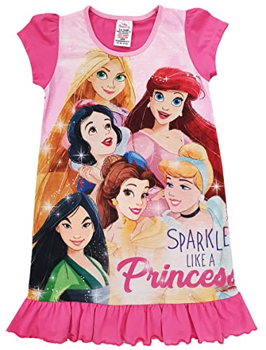 Girls Disney Princess Cinderella Mermaid Belle Nightie Nightdress Night Shirt (Disney Princess, 9-10 Years)