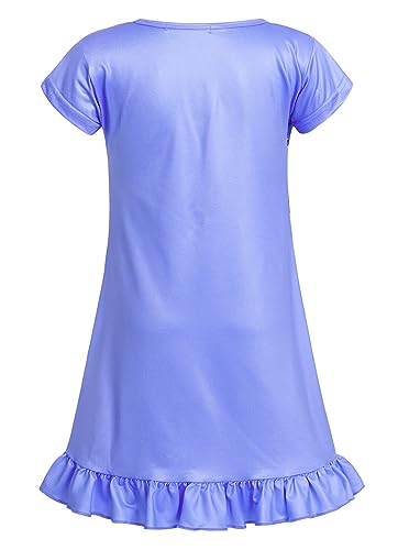AmzBarley Unicorn Nighties Girls Nightgown Dressing Gowns Nightdress Nightwear Nightclothes Kids Night Dress Shirt Outfit Rose+Purple 7 8 Years 140