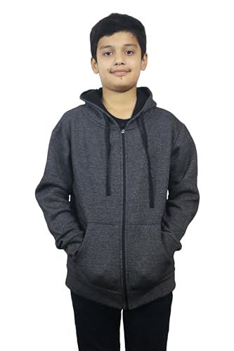 Bahob® Hoodies For Boys Kids Fleece Zip-Up Hoodie Sweatshirt Kids Hoodies Jacket Sweatshirt for Boys Long Sleeve Top Unisex Age 5-14 (BFZH-60-B, 11-12 Years)