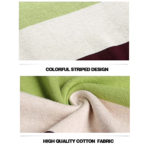 BASADINA Boys Jumpers Kids Knitwear Christmas Striped Sweater Long Sleeve Pullover Jumper Boy Warm Tops Clothes for Autumn and Winter Green