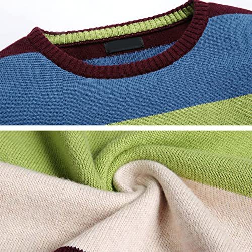 BASADINA Boys Jumpers Kids Knitwear Christmas Striped Sweater Long Sleeve Pullover Jumper Boy Warm Tops Clothes for Autumn and Winter Green