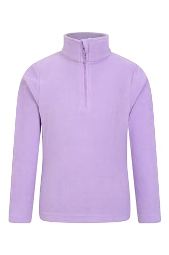 Mountain Warehouse Camber Kids Fleece Top - Lightweight & Breathable Sweater, Quick Drying Sweatshirt, Warm Pullover - For Spring Summer, Travel & Outdoors Lilac 7-8 Years