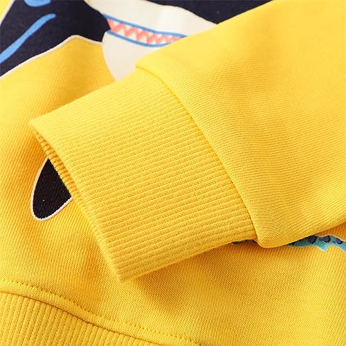 LitBud Boys Sweatshirt for Kid Clothes shark Casual Jumper Boy Cotton Top T Shirt Long Sleeve Crewneck Pullover Spring Autumn Grey Size 6-7 Years Old 7T