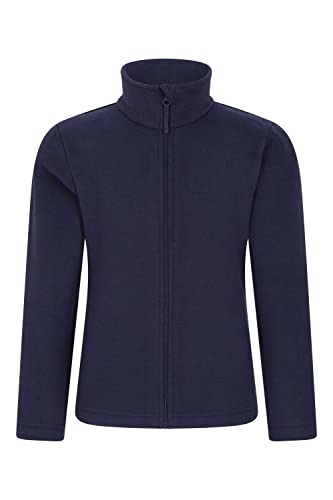 Mountain Warehouse Camber II Kids Full-Zip Fleece - Comfy, Lightweight Sweatshirt, Full-Zip & Anti-Pill, for Boys & Girls - for Spring Summer, Camping, Outdoors & Hiking Dark Blue 7-8 Years