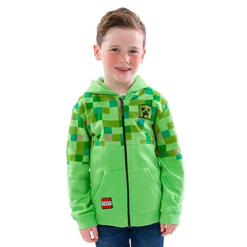Minecraft Boys Creeper Hoodie Green Ages 7 to 8 Years