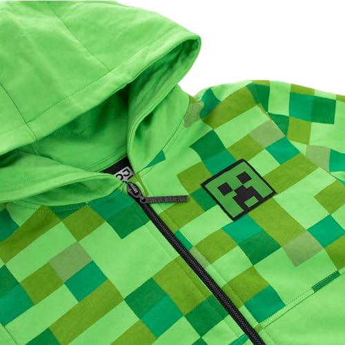 Minecraft Boys Creeper Hoodie Green Ages 7 to 8 Years