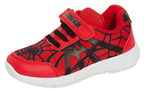 Marvel Spiderman Boys Trainers Kids Sports Shoes Kids Avengers Easy Fasten Running Skate Shoes Pumps Red 11 UK Child