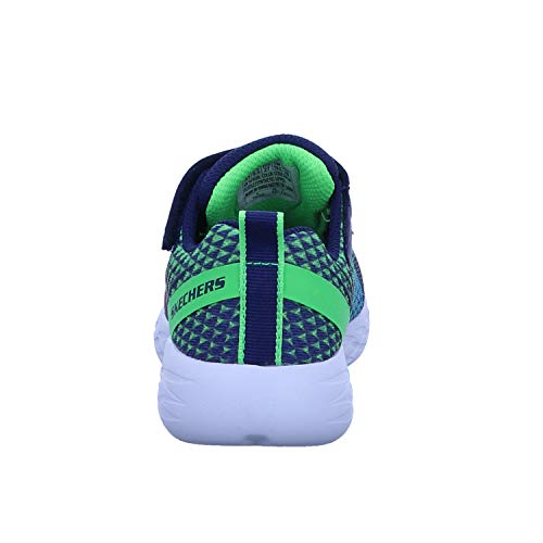 Skechers GO RUN 600 - BAXTUX, Boy's GO RUN 600 BAXTUX Trainers, Blue (Navy Mesh/Navy Synthetic/Lime Trim Nvlm), 2 UK (35 EU)