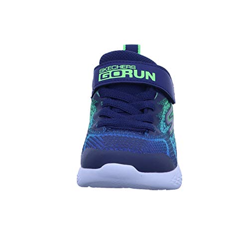 Skechers GO RUN 600 - BAXTUX, Boy's GO RUN 600 BAXTUX Trainers, Blue (Navy Mesh/Navy Synthetic/Lime Trim Nvlm), 2 UK (35 EU)