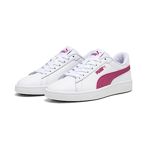 PUMA Smash 3.0 L JR Sneaker, White-PINKTASTIC, 4.5 UK