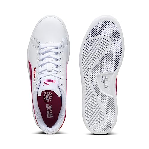 PUMA Smash 3.0 L JR Sneaker, White-PINKTASTIC, 4.5 UK