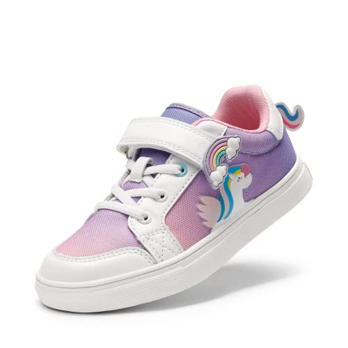 DREAM PAIRS Boys Girls Trainers Velcro Sports Breathable Lightweight Walking Shoes Little Kids Toddler Sneakers SDFS2308K,Rainbow/White,Size 12 UK Child/13 US Little Kid