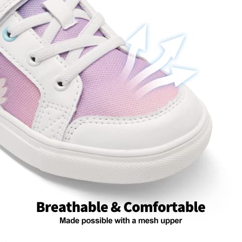 DREAM PAIRS Boys Girls Trainers Velcro Sports Breathable Lightweight Walking Shoes Little Kids Toddler Sneakers SDFS2308K,Rainbow/White,Size 12 UK Child/13 US Little Kid