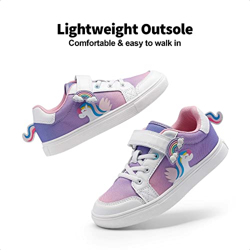 DREAM PAIRS Boys Girls Trainers Velcro Sports Breathable Lightweight Walking Shoes Little Kids Toddler Sneakers SDFS2308K,Rainbow/White,Size 12 UK Child/13 US Little Kid