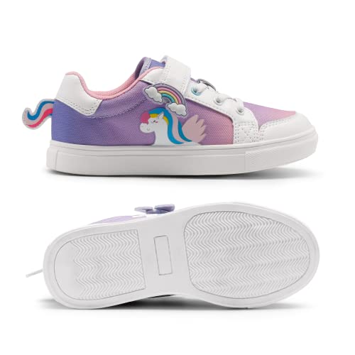 DREAM PAIRS Boys Girls Trainers Velcro Sports Breathable Lightweight Walking Shoes Little Kids Toddler Sneakers SDFS2308K,Rainbow/White,Size 12 UK Child/13 US Little Kid