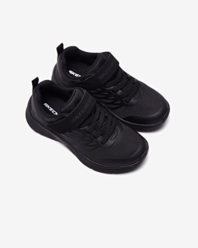 Skechers Boy's Microspec Texlor Sneaker, Black Textile Trim, 4 UK
