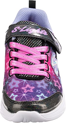 Skechers Girl's Star Sparks Sneaker, Black Mesh Multi Trim, 12 UK
