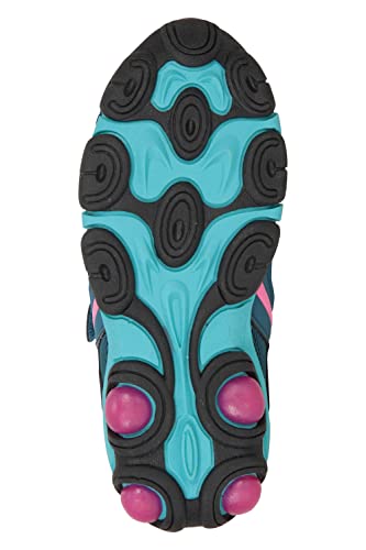 Mountain Warehouse Light Up Junior Shoes - Durable Shoes, Lightweight Footwear, Breathable Kids Shoes, Hook & Loop Fitting- for Spring, Summer, Walking, Travelling Teal Kids Shoe Size 11 UK