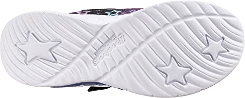 Skechers Girl's Star Sparks Sneaker, Black Mesh Multi Trim, 12 UK