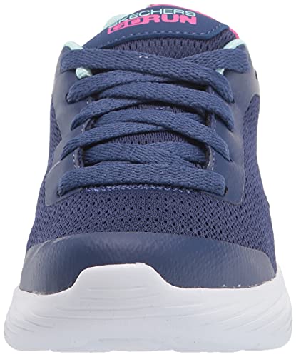 Skechers 302428L NVPK Sneaker, Navy Mesh/Pink Trim, 1.5 UK
