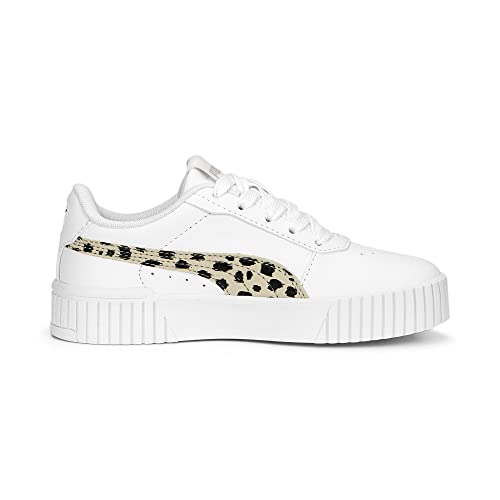PUMA Girl's Carina 2.0 Animal Ps Sneaker, Puma White Granola Puma Black Puma Gold, 1 UK Child