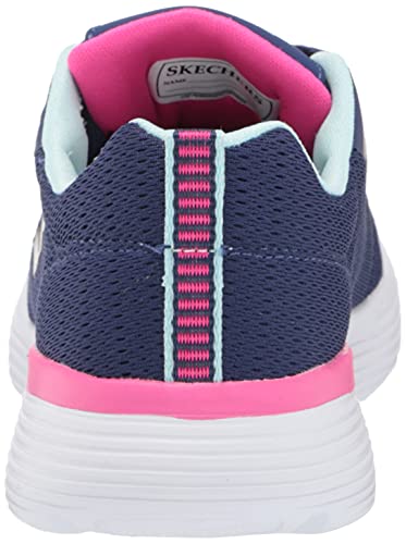 Skechers 302428L NVPK Sneaker, Navy Mesh/Pink Trim, 1.5 UK