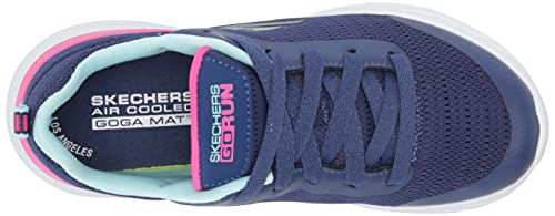 Skechers 302428L NVPK Sneaker, Navy Mesh/Pink Trim, 1.5 UK