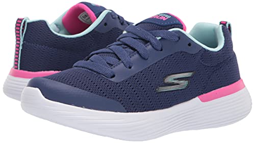 Skechers 302428L NVPK Sneaker, Navy Mesh/Pink Trim, 1.5 UK