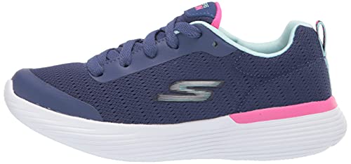 Skechers 302428L NVPK Sneaker, Navy Mesh/Pink Trim, 1.5 UK