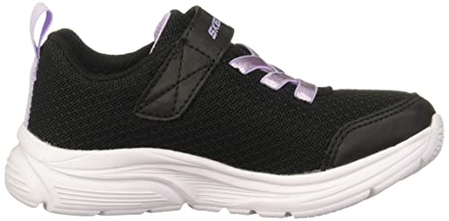 Skechers 303522L BLK Sneaker, Black Mesh/Purple Trim, 1 UK