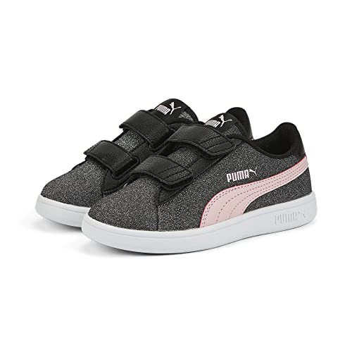 PUMA Smash v2 Glitz Glam V PS Sneaker, Black-Almond Blossom, 1 UK
