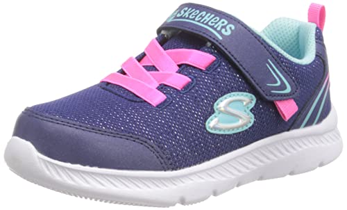 Skechers 302742N NVY Sneaker, Navy Textile/Aqua Trim, 4 UK