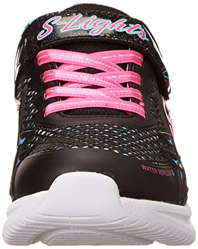 Skechers Girl's Jumpsters Wishful Star Sneaker, Black Pink, 1 UK