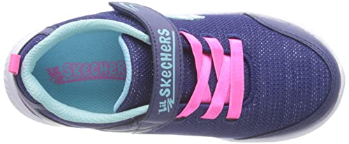 Skechers 302742N NVY Sneaker, Navy Textile/Aqua Trim, 4 UK