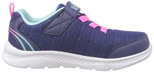 Skechers 302742N NVY Sneaker, Navy Textile/Aqua Trim, 4 UK