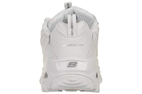 Skechers Women's D'lites - Fresh Start Low Top Sneakers, White Silver, 5 UK