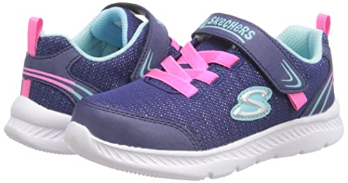 Skechers 302742N NVY Sneaker, Navy Textile/Aqua Trim, 4 UK