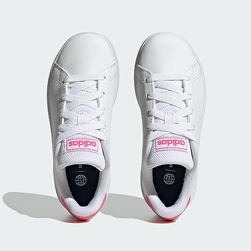 adidas Advantage Lifestyle Court Lace Sneakers, Ftwr White/Pulse Magenta/Wonder Quartz, 4