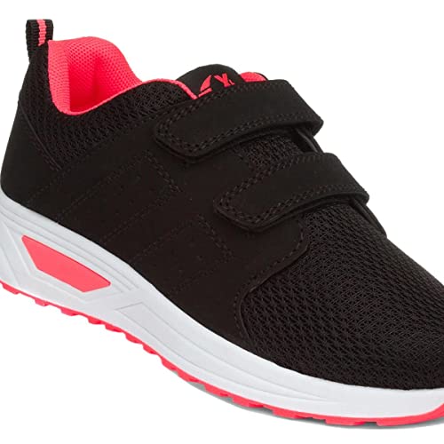 XL Medway Kids Easy Fasten Trainers - Size 1 UK - Black