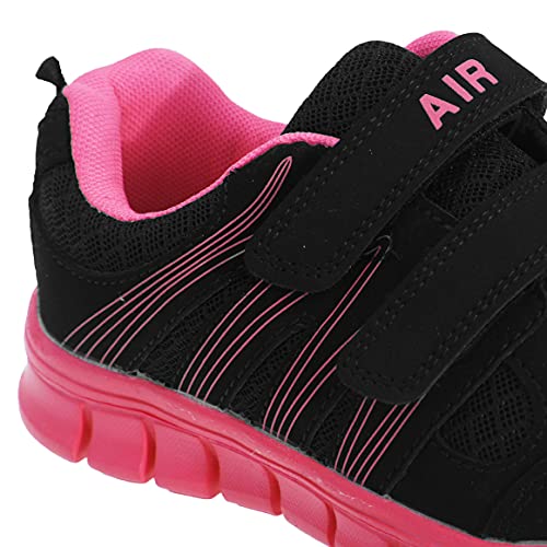 Dek Superlight Air Sprint Children's girls Kids Junior Shoes Running Trainers (2 UK, Black/Fuchsia)