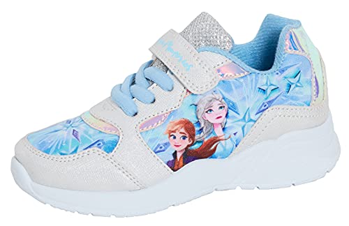 Disney Girls Frozen 2 Sports Trainers Kids Elsa Anna Easy Touch Fasten Lace Up Casual Pumps Shoes Blue 9 UK Child