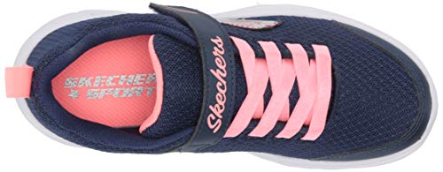 Skechers Girl's Dreamy Dancer Miss Minimalistic Sneaker, Navy Mesh Coral Trim, 1 UK