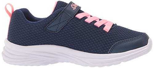 Skechers Girl's Dreamy Dancer Miss Minimalistic Sneaker, Navy Mesh Coral Trim, 1 UK