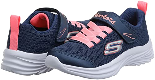 Skechers Girl's Dreamy Dancer Miss Minimalistic Sneaker, Navy Mesh Coral Trim, 1 UK